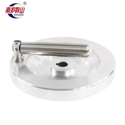 China NHQS Solid Solid Aluminum Alloy Handwheels with Folding SUS304 Handle for Mechanical Hardware Handwheel for sale