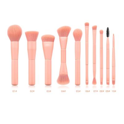 China Clean Your Face 10pcs Make Up Brushes Kit Liquid Cream Foundation Brush Face Makeup Set Brush for sale