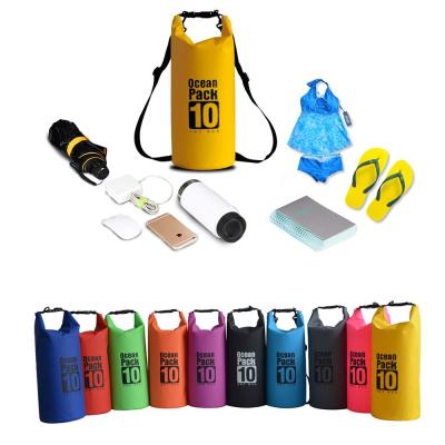 China Water Render 10L Multi Color 500D Tarpaulin PVC Waterproof Dry Bag Heavy Duty Outdoor Water Resistant Storage Bag for sale