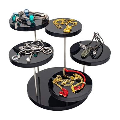 China Supermaket Black Acrylic Products Display Stands Adjustable Display Risers Set Display Stands For Mini Figurines for sale