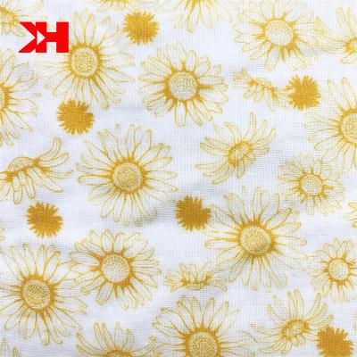 China Kahn Organic Daisy Digital Printed Bamboo Fabric For Sleepwear for sale