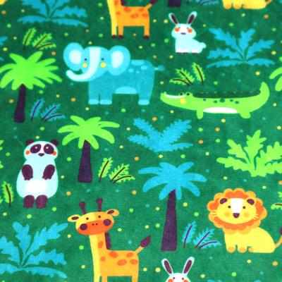 China Soft Fleece Kahn Plush Minky Fleece Fabric Rolls Custom Printing Animals for sale