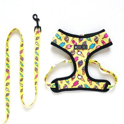 China Factory Durable Wholesale Desirable Adjustable Polyester Latest Pet Dog Harness Leash Set for sale