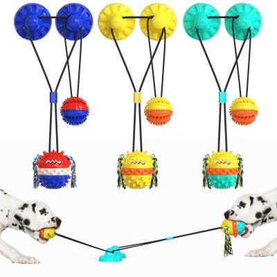 China Hot Selling Innovative Cup Stocked Toy Dog Chew Toy Toothbrush Double Suction Dog Pet Products TPR From Amazon for sale