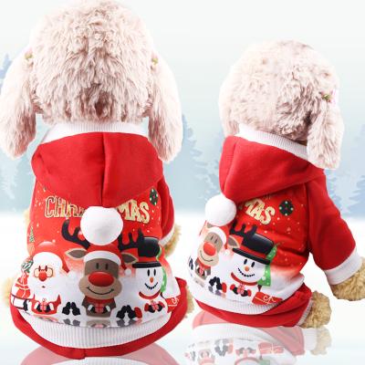 China Wholesale Viable Christmas Dog Clothes Funny Santa Claus Style Pet Clothes Dog Hoodie Coat Dog Clothes for sale