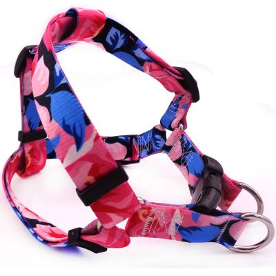 China Best Sustainable Selling Soft Soft Selling Products Custom Style Adjustable Bohemian Purple Polyester Dog Harness Set for sale