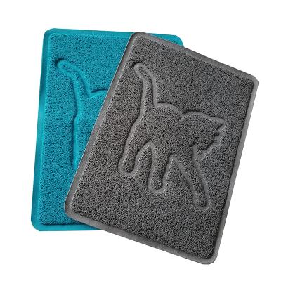 China Custom Color Waterproof Anti-Slip Pet Stocked Mat Cat Litter Mat for sale