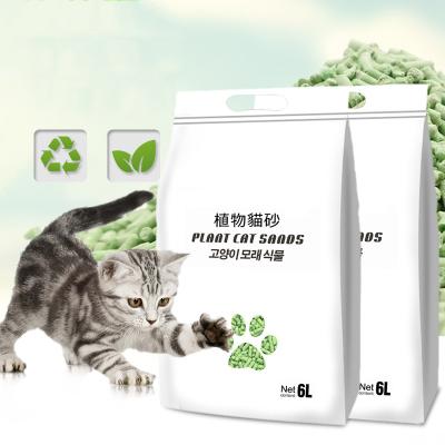 China Sustainable Pet Factory OEM Cat Product Natural Eco Green Cat Litter Tofu Cat Litter Tea for sale