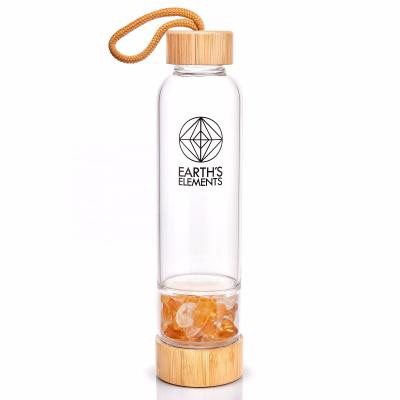 China Viable hot selling amazon crystal water bottle gemstone water bottle elixir botella cuarzo for sale