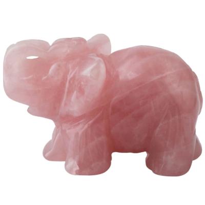 China Jade Real Crystal Elephant Artware Decoration Pocket Stone Animal Statue for sale