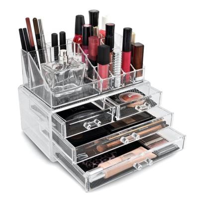 China Sustainable Makeup Organizer Jewelry Case Storage Cosmetic Drawers, Two Pieces Set for sale