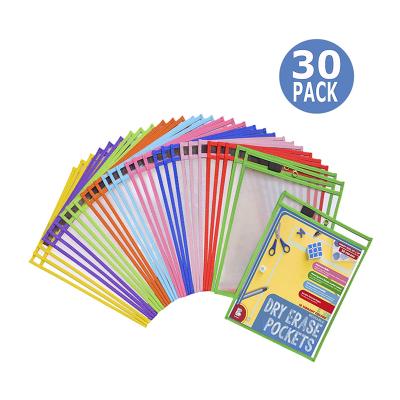 China Stationery Dry Erase Pockets of 30 Packs in Assorted Colors for Teacher Lessons in a Classroom or for Use at Your Home or Office for sale