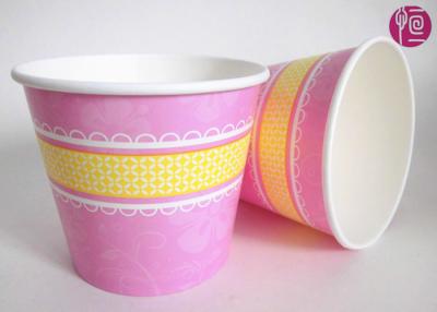 China Disposable 23oz  Take Away Flower Paper Pot With Transparent Lid for sale