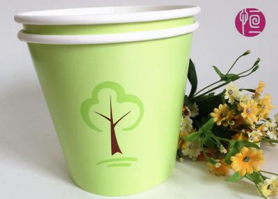 China Green 32oz Custom Flexo Print Round  Paper Container For Plant for sale