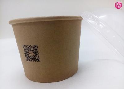 China QR Code Artwork Flexo Printed Kraft Paper Soup Bowls 16oz eco friendly for sale