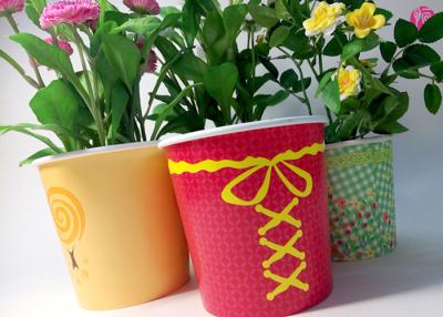 China 21oz 1000ml Flower Paper Pot Flexo Print Double PE Coated For Potted Plant for sale