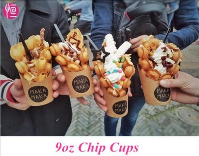 China Wegwerfpommes-friteskundenspezifische Drucksache-Schalen für Chips und Eiscreme zu verkaufen