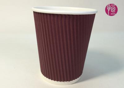 China Personalized Disposable Ripple Paper Cups 8 Oz 300ML With Flexo Printed for sale