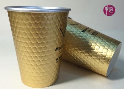 China 12oz Diamond Shape Ripple Wall In Double Wall Layer Paper Cup With Lid for sale