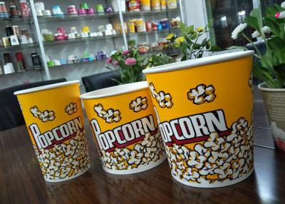 China Food Grade 64oz 85oz 130oz Paper Popcorn Buckets Generic Yellow for sale