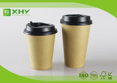 China Disposable Virgin Kraft Brown Food Grade Single Wall Cups 12oz/16oz with Coffee Lids for sale