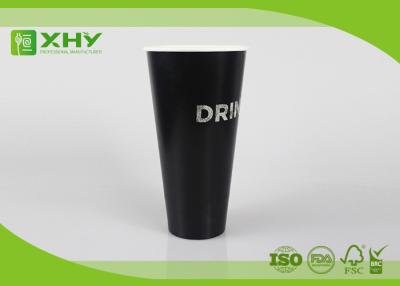 China 44oz Logo Printed Truck Driver Take Away Cold Drink Paper Cups with Lids FDA Certificated for sale