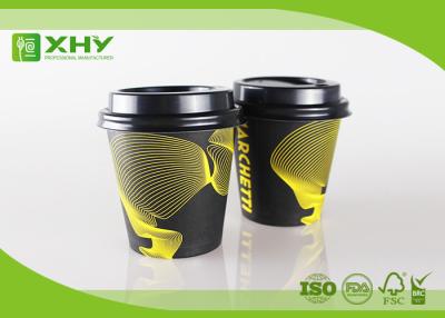 China 6oz 80mm Top Eco Friendly Takeaway Coffee Single Wall  Paper Cups with Lids By Flexo Print for sale