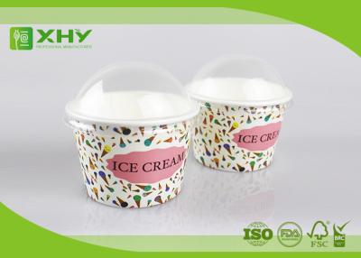 China 8oz Custom Logo Printed Disposable Ice Cream Cups Containers with Dome Lids Food Grade Certificated for sale