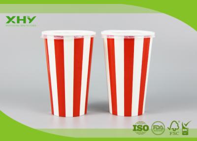 China 500ml 16oz Milkshake Cold Drink Take Away Cold Paper Cups with Lids for sale