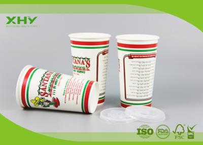 China 32oz FDA Certificated Custom Logo Printed Disposable Cold Paper Cups with Lids for sale