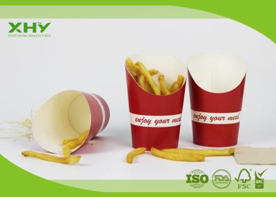 China Red Color Printed 9oz French Fries Chip Paper Cups with FDA Certificated for sale