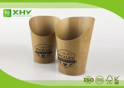 China Custom Logo Printed Kraft Paper French Fries Cups BRC Certificated 9oz for sale