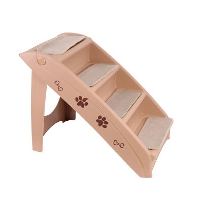 China Pet Supplies Stored Lightweight Portable Foldable Mat 4 Steps House Anti-Slip Dog Cat Stairs Ladder Ramp For Bed for sale