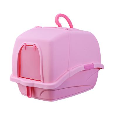 China Sustainable Cat Litter Toilet PP Self Clean Plastic Closed Training Cat Litter Box for sale