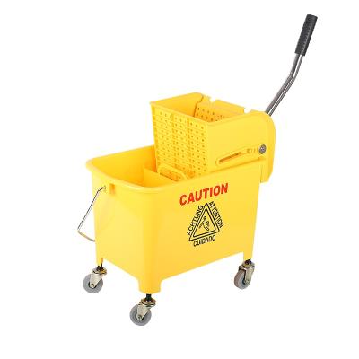 China Hotel Viable Commercial Clear Plastic Heavy Duty Floor Wringer Trolley Side Press Mop Bucket Cleaning Wringer With Wheels Metal Tube for sale