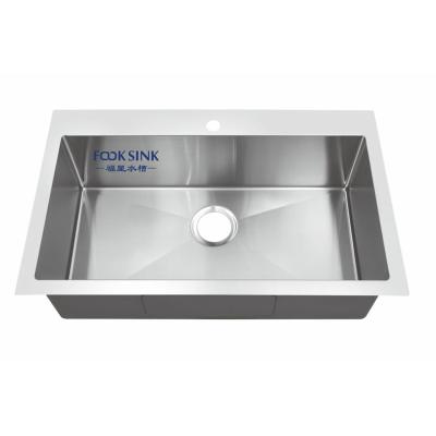 China Without Faucet New Italian Handmade Good Quality Stainless Steel Topmount Kitchen Sink for sale