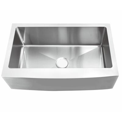 China 32 Inch Large Apron Stainless Single Arc Farmhouse Kitchen Sink Faucetless for sale