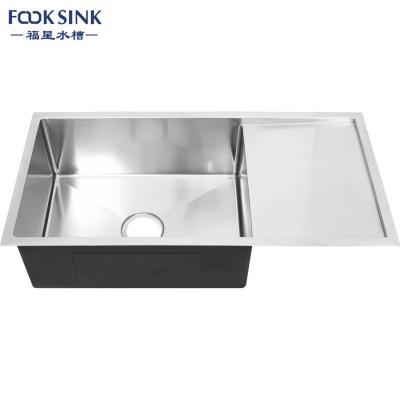 China Without Faucet Topmount High Quality Single Bowl 304 Stainless Steel Handmade Kitchen Sink With Washing Board for sale