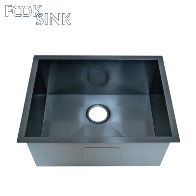 China Hot Modern 304 Stainless Steel Black Faucet Design Household Manual Single Bowl Kitchen Sink for sale