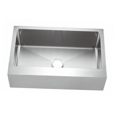 China Hot Selling Modern Design 18 Gauge Double Faucet Basinless Undermount Polished Rectangular Apron Farmhouse Sink for sale