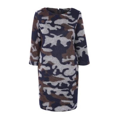 China 2021 Anti-wrinkle custom long sleeve o-neck camouflage knit casual dress summer women for fall for sale