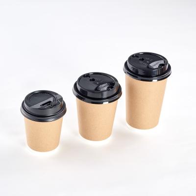 China Brown Hot Wall Kraft Double Wall Disposable Coffee MZ Disposable Takeaway Packaging Paper Cups Customized Logo for sale