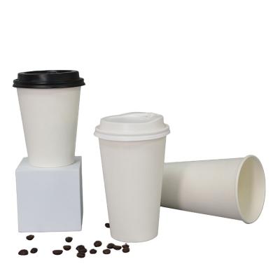 China MZ Coffee Ice Tea Biodegradable Compostable Hot Drinks Customized Logo Print Single Wall Disposable Paper Cups With Lids 16oz 22oz for sale