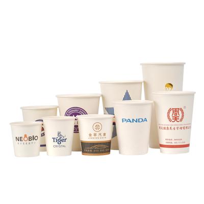 China MZ Biodegradable 7oz 8oz 12oz Drinks Takeaway Paper Cups for Coffee Custom Logo Printed Single Wall White 16oz Disposable Paper Cup for sale