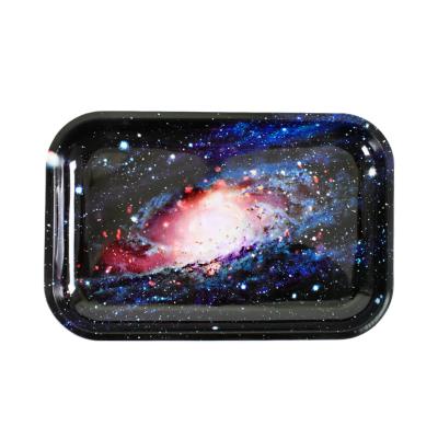 China Hot Sale Custom Tobacco Rolling Herb Smoking Rolling Tray Metal Tin Tray for sale