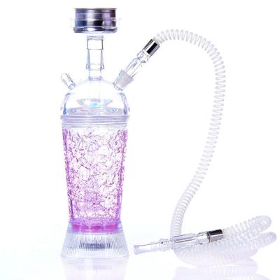 China Portable Acrylic Crush Cup LED Ice Tumbler Hookah Cup Car Travel Hookah Shisha Set for sale