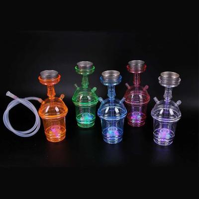 China Portable Led Plastic Shisha Hookah Cup Shape Car Ride Hookah Set With Hookah Accessories for sale