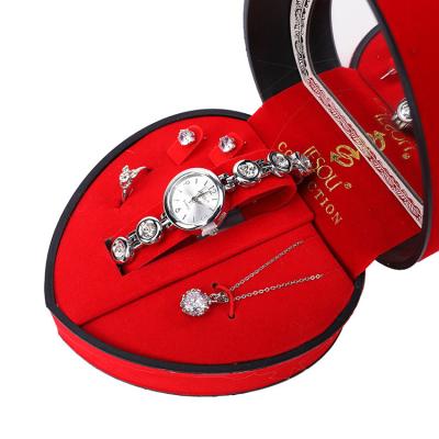 China 2022 Women Jewelry Accessories Gift Set Mother's Day Necklace Earring Ring 4PCS Souvenirs Gift Set for sale