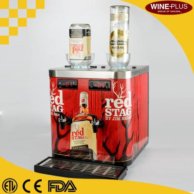 China Powder Coated Chilled Shot Dispenser in black color with Decorative Colorful Stickers For Bars for sale