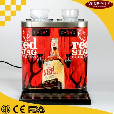 China 3 Side Sticker Decorated Chilled Shot Dispenser With 2 X 900ml Inner Tank for sale